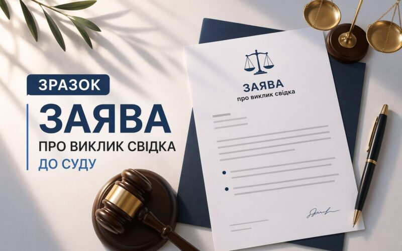 Про заяву про виклик свідка до суду