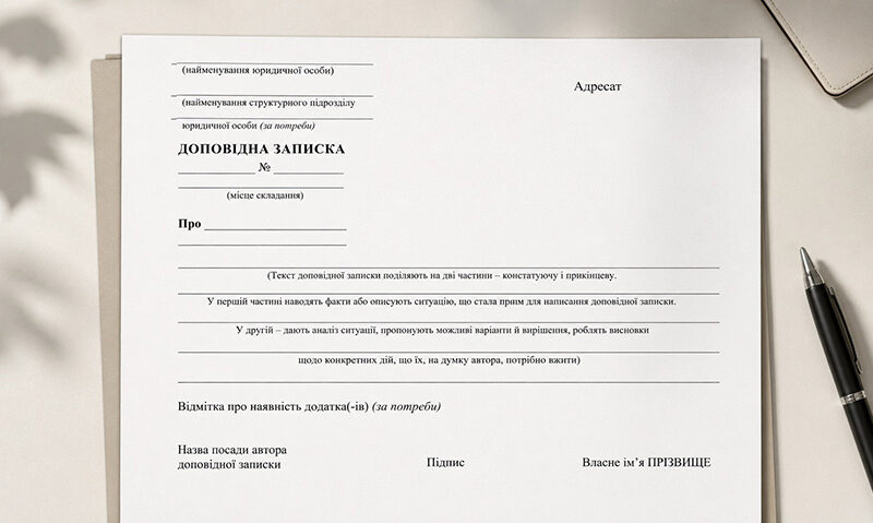 доповідна записка
